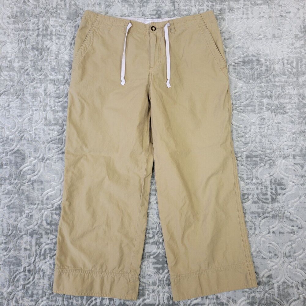 Horny Toad Pants Womens Size 6 Beige Wide Leg Cropped Athleisure Hiking